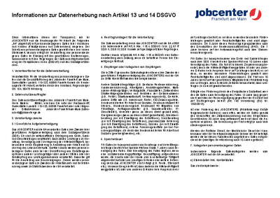 Informationen zur Datenerhebung SGB II Informationen zur Datenerhebung SGB II